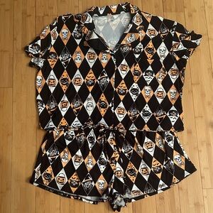 Women’s Halloween Harlequin Short Pajama Set - NWOT
